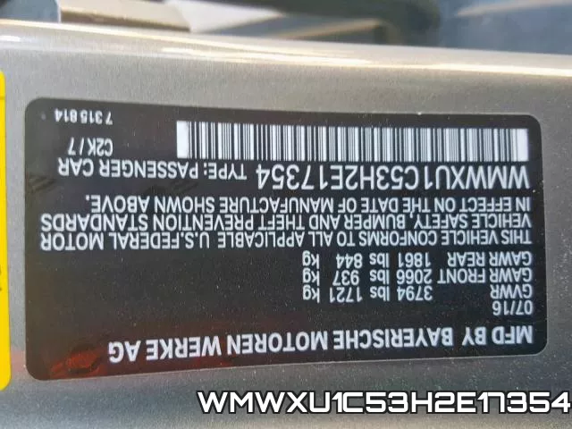 WMWXU1C53H2E17354 фото 2