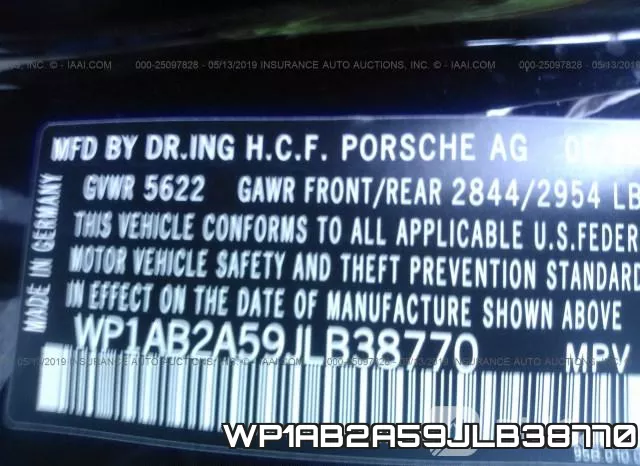 WP1AB2A59JLB38770 фото 10