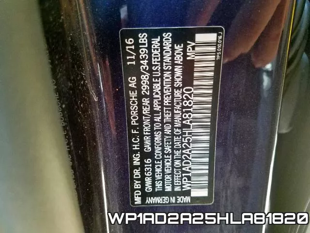 WP1AD2A25HLA81820 фото 2