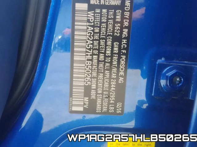 WP1AG2A57HLB50265 фото 2
