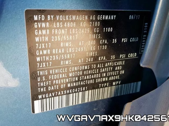 WVGAV7AX9HK042561 фото 2