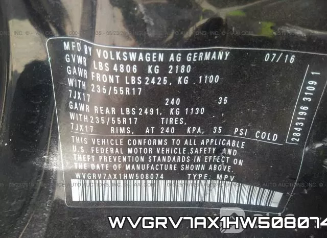 WVGRV7AX1HW508074 фото 10
