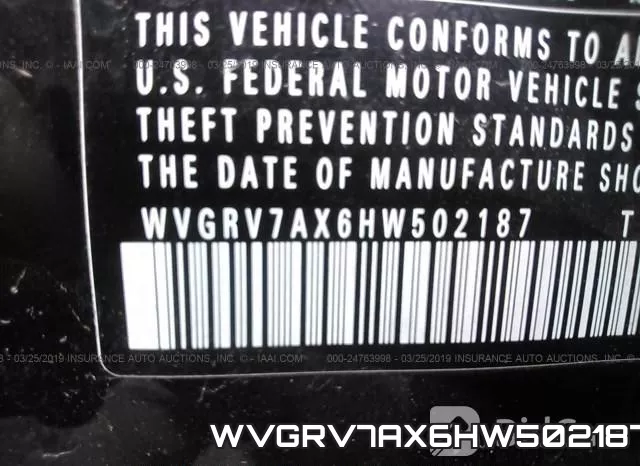 WVGRV7AX6HW502187 фото 10