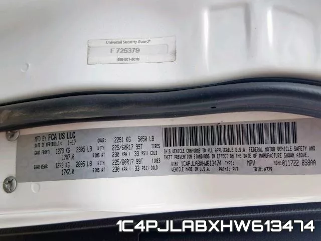 1C4PJLABXHW613474 фото 2