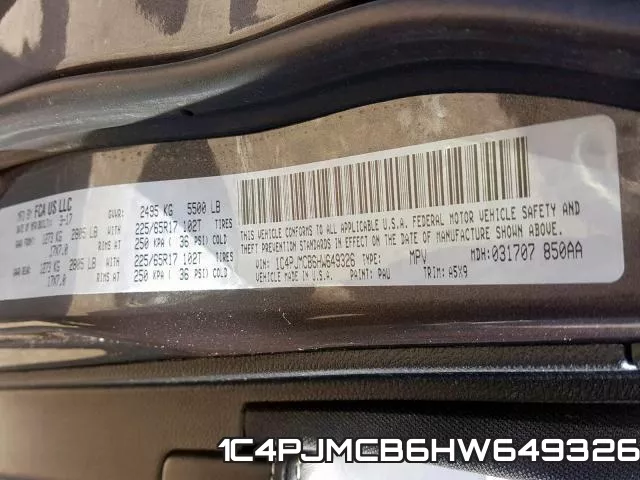 1C4PJMCB6HW649326 фото 2