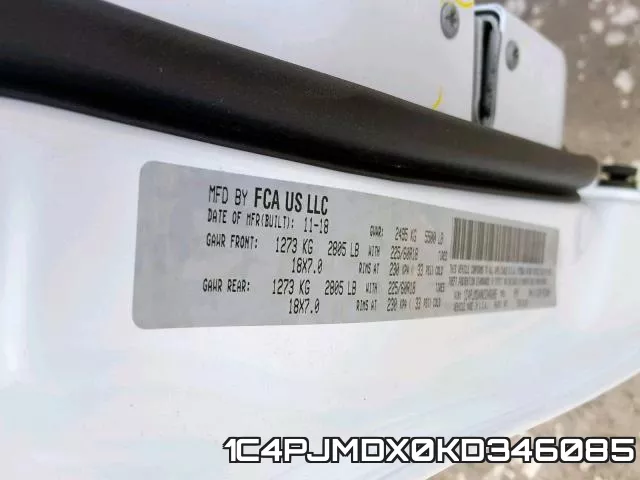 1C4PJMDX0KD346085 фото 2