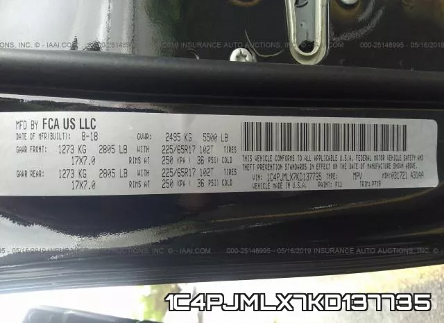 1C4PJMLX7KD137735 фото 10
