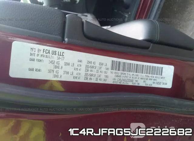 1C4RJFAG5JC222682 фото 10