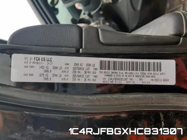 1C4RJFBGXHC831307 фото 2
