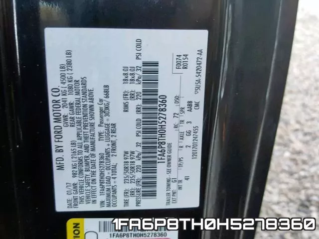 1FA6P8TH0H5278360 фото 2