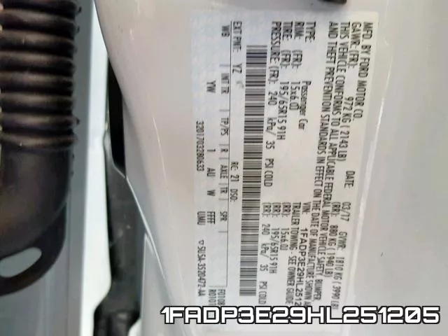1FADP3E29HL251205 фото 2