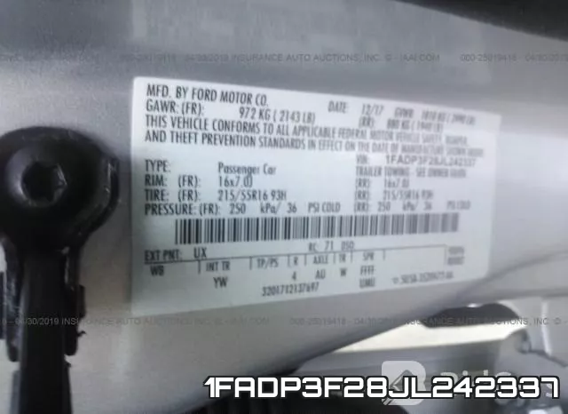 1FADP3F28JL242337 фото 10