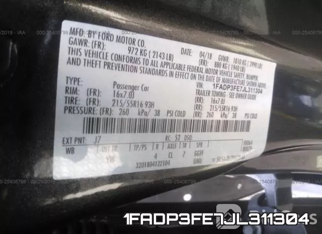 1FADP3FE7JL311304 фото 10