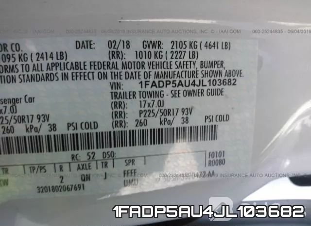 1FADP5AU4JL103682 фото 10