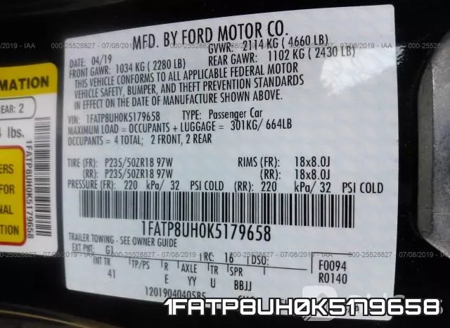 1FATP8UH0K5179658 фото 10