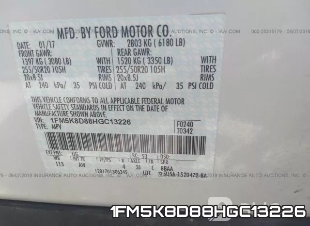 1FM5K8D88HGC13226 фото 10