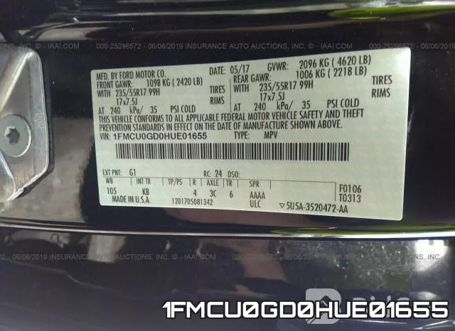 1FMCU0GD0HUE01655 фото 10