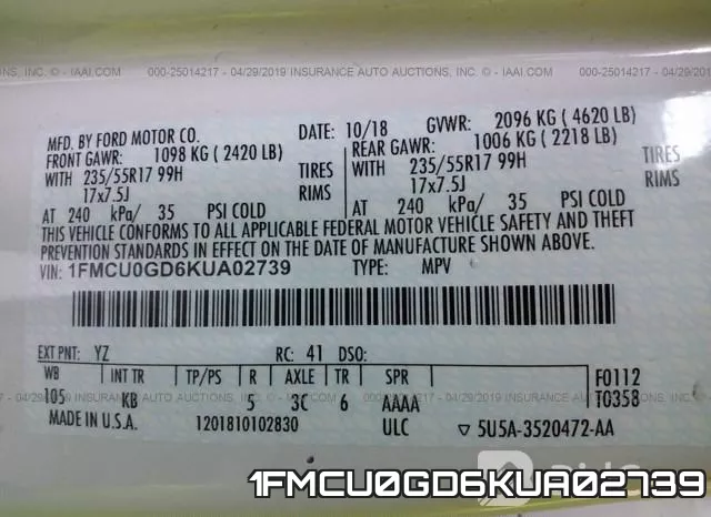 1FMCU0GD6KUA02739 фото 10