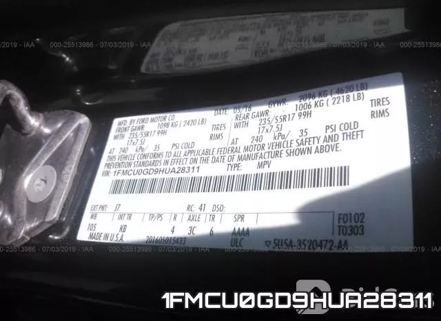 1FMCU0GD9HUA28311 фото 10