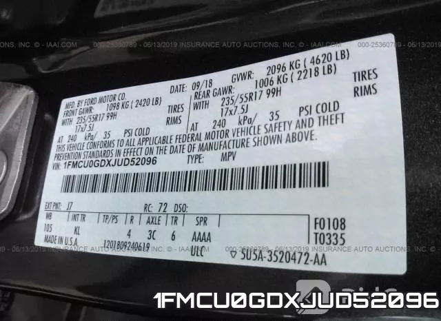 1FMCU0GDXJUD52096 фото 10