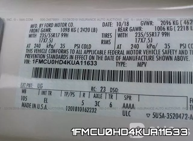 1FMCU0HD4KUA11633 фото 10