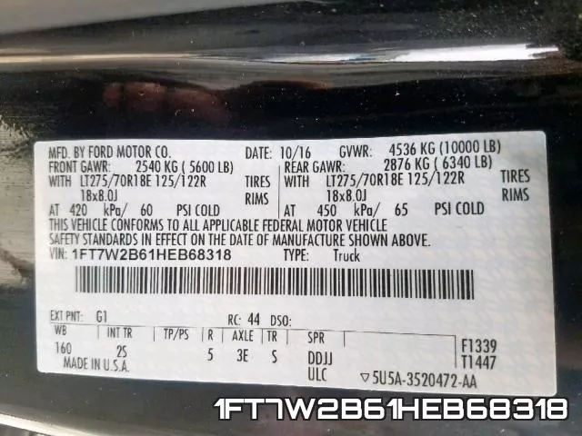 1FT7W2B61HEB68318 фото 2