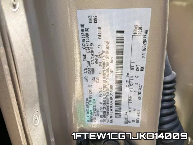 1FTEW1CG7JKD14009 фото 2