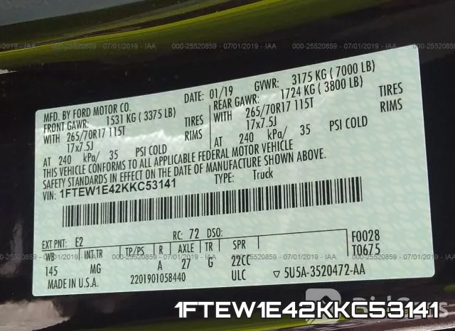 1FTEW1E42KKC53141 фото 10
