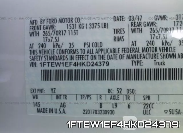 1FTEW1EF4HKD24379 фото 10
