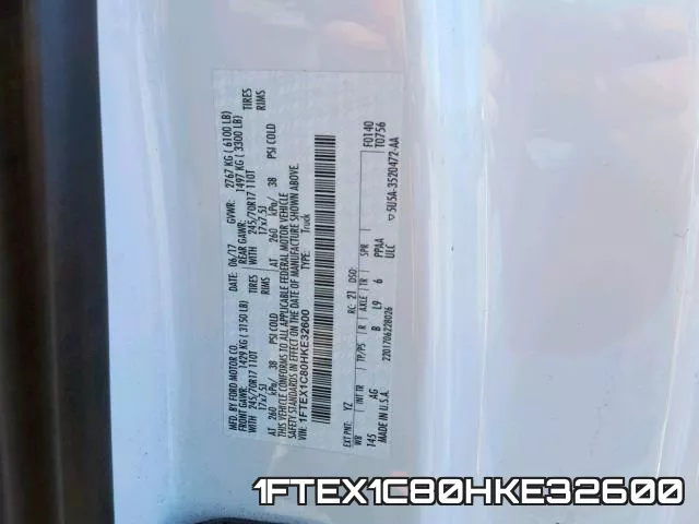 1FTEX1C80HKE32600 фото 2