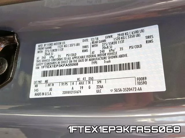 1FTEX1EP3KFA55068 фото 2