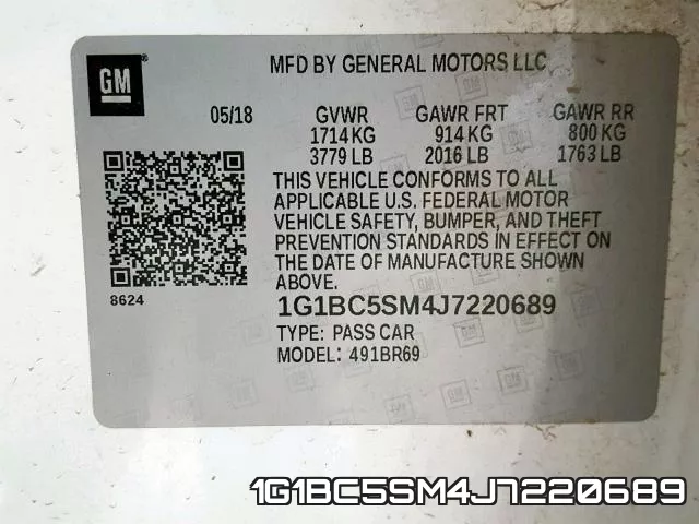 1G1BC5SM4J7220689 фото 2