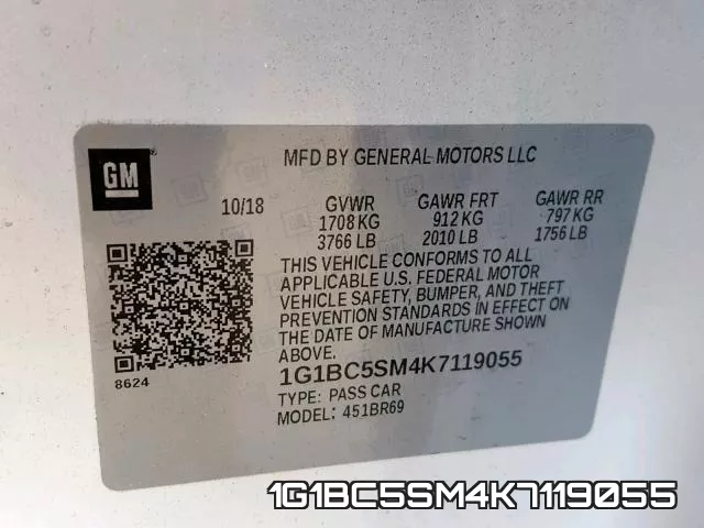 1G1BC5SM4K7119055 фото 2