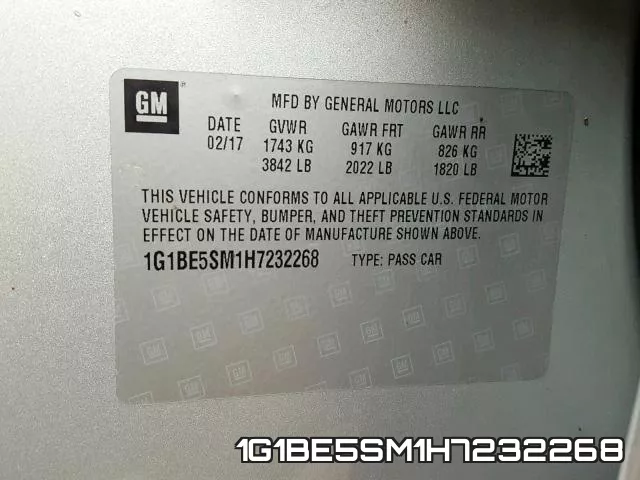 1G1BE5SM1H7232268 фото 2