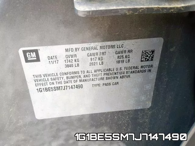 1G1BE5SM7J7147490 фото 2