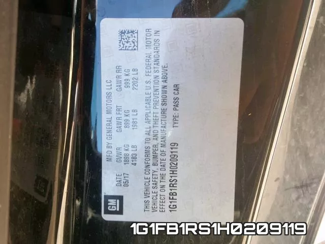 1G1FB1RS1H0209119 фото 2