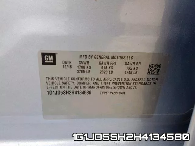 1G1JD5SH2H4134580 фото 2