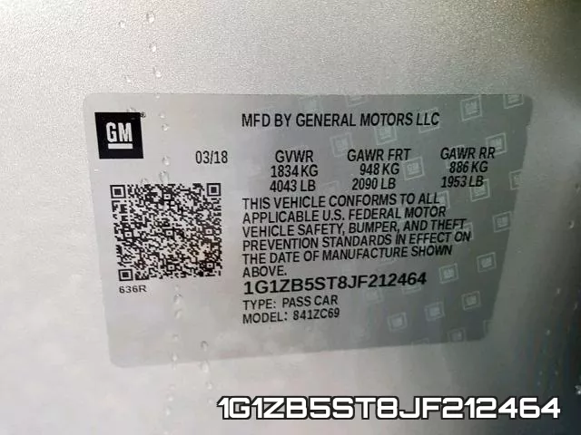 1G1ZB5ST8JF212464 фото 2
