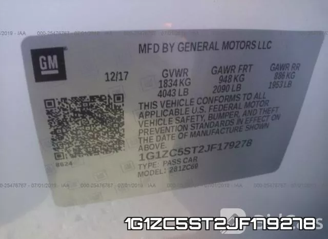 1G1ZC5ST2JF179278 фото 10