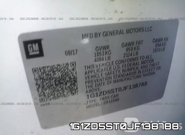 1G1ZD5ST0JF138788 фото 10