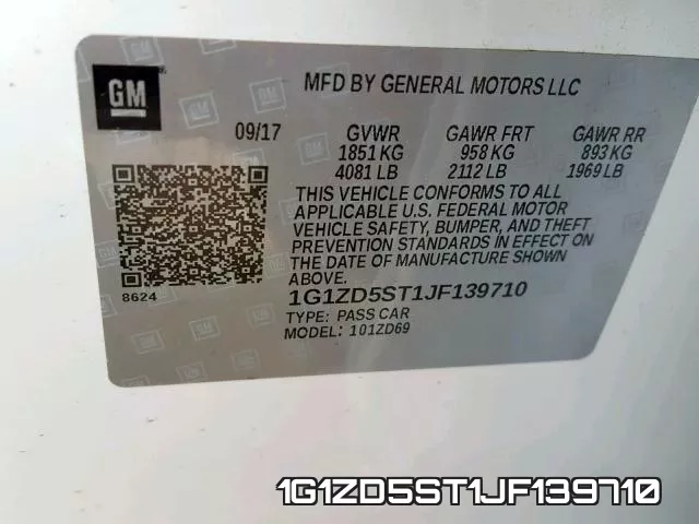 1G1ZD5ST1JF139710 фото 2