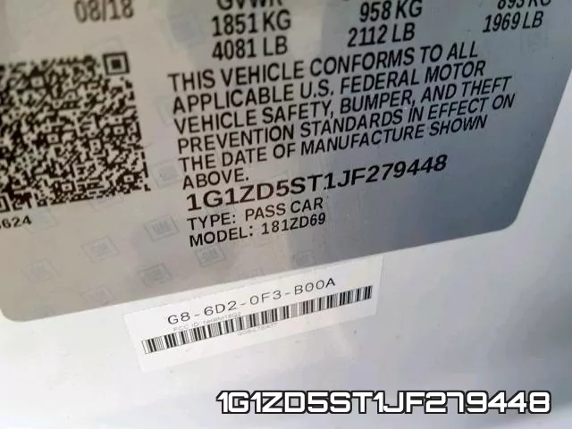 1G1ZD5ST1JF279448 фото 2
