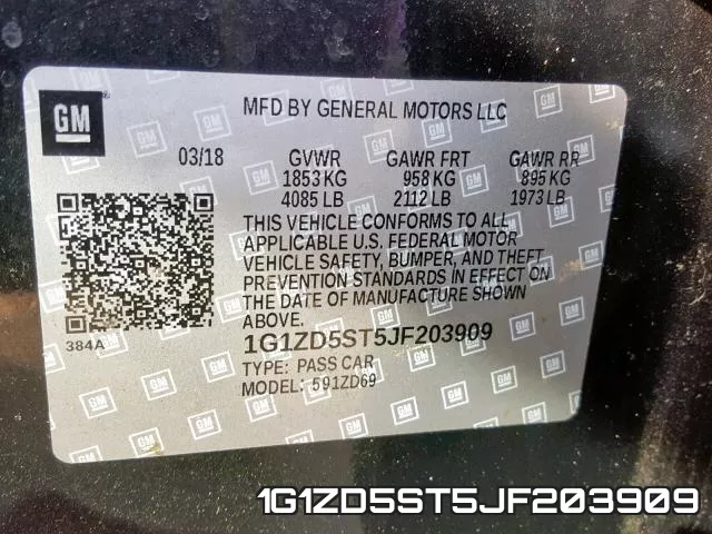 1G1ZD5ST5JF203909 фото 2