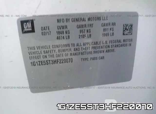 1G1ZE5ST3HF220070 фото 10