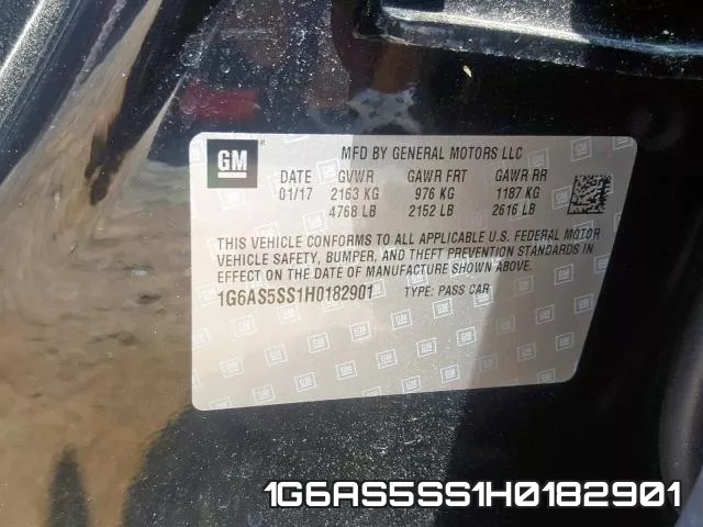 1G6AS5SS1H0182901 фото 2