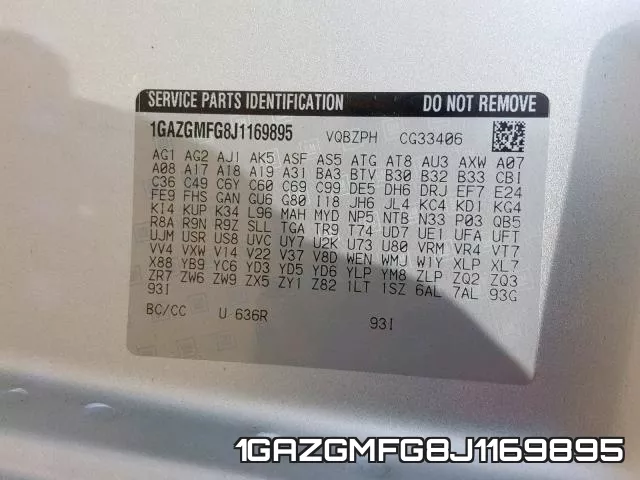 1GAZGMFG8J1169895 фото 2