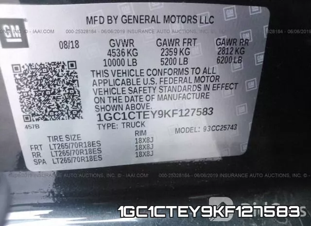 1GC1CTEY9KF127583 фото 10