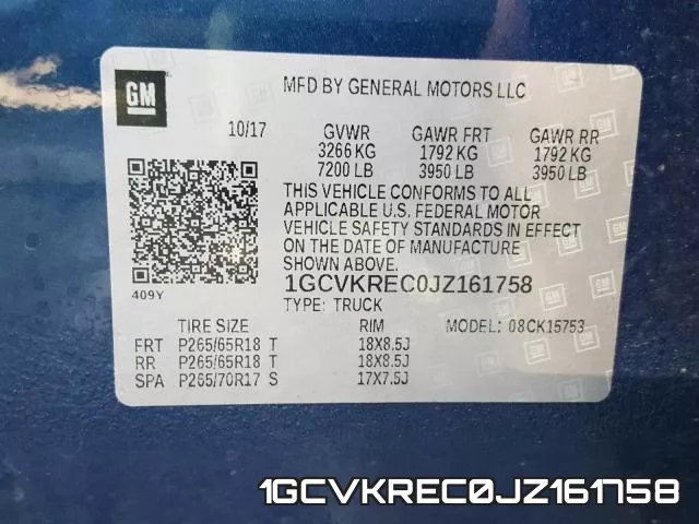 1GCVKREC0JZ161758 фото 2