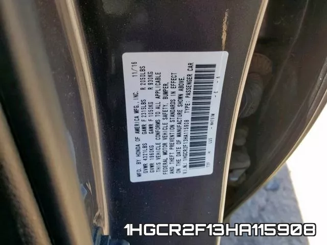 1HGCR2F13HA115908 фото 2