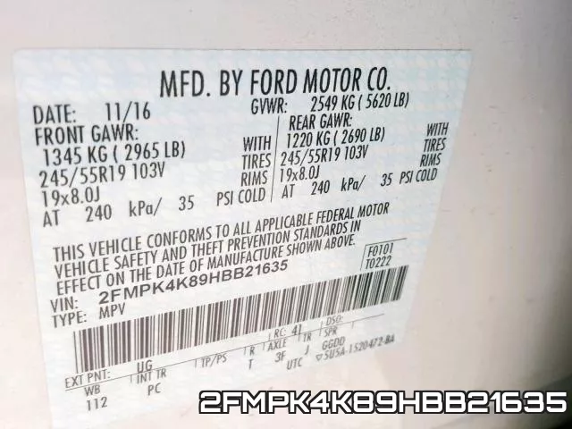 2FMPK4K89HBB21635 фото 2